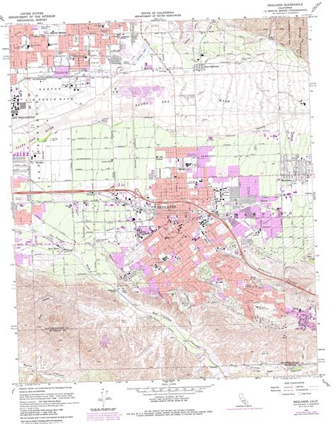 Redlands Topographic Map 124000 Scale California
