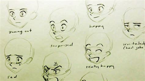 How To Draw A Manga Face 7 Expressions Youtube