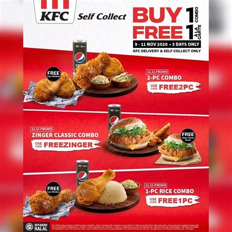 Enjoy myr10 + myr20 off with our kfc voucher code ⭐️ find 20 curated kfc promo codes and coupons here! KFC Malaysia Offers BUY 1 FREE 1 Value Deals This 11.11 ...