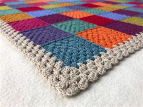 Crochet Patchwork Blanket Multicolour Granny Square Throw Etsy