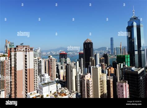 Skyline Of Hong Kongs Central District Stock Photo Alamy