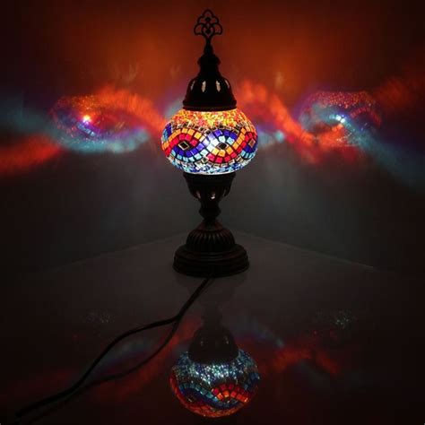 Turkish Moroccan Mosaic Table Bedside Desk Tiffany Night Lamp Swan