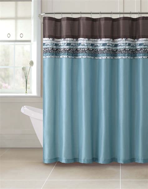 Teal And Chocolate Brown Shower Curtains