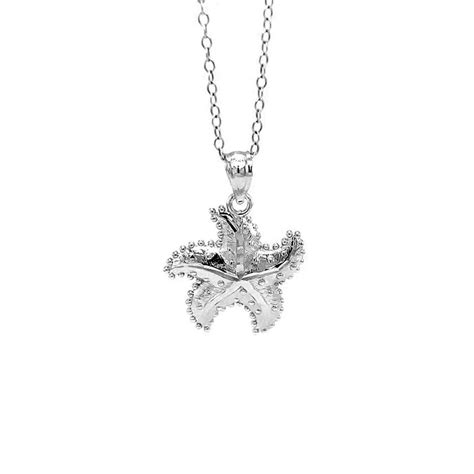 Silver Starfish Necklace 925 Sterling Silver Silver Etsy