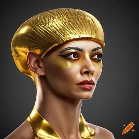 Realistic Statue Of An Ancient Egyptian Female God With Glowing Eyes