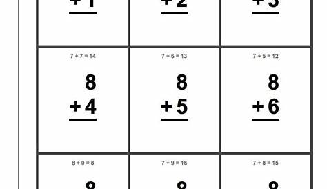 free printable math flash cards addition 1-12