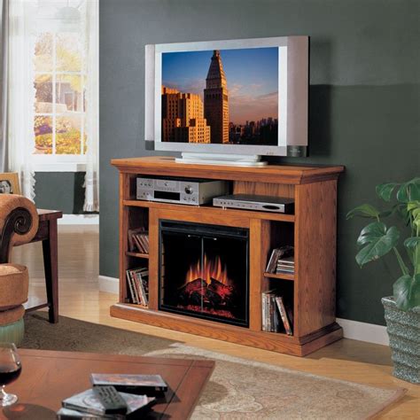 Classic Flame Beverly 48 Fireplace And Tv Stand In Premium Oak Finish