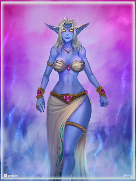 Rule 34 2016 Blue Skin Breasts Female Night Elf Queen Azshara Tagme