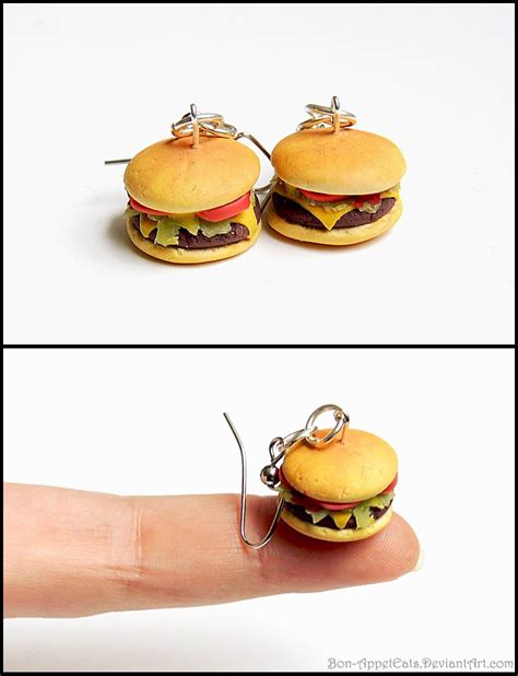 Cheeseburger Earrings By Bon Clay Food