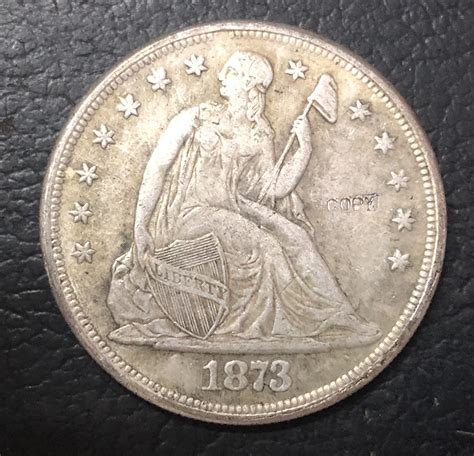 1873 Cc United States Seated Liberty One Dollar Silver Plated Copy Coin