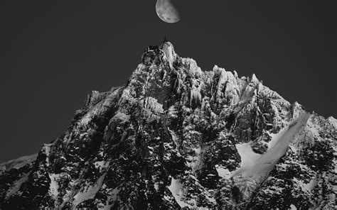 Grayscale Photo Of Mountain Range Mac Wallpaper Download Allmacwallpaper