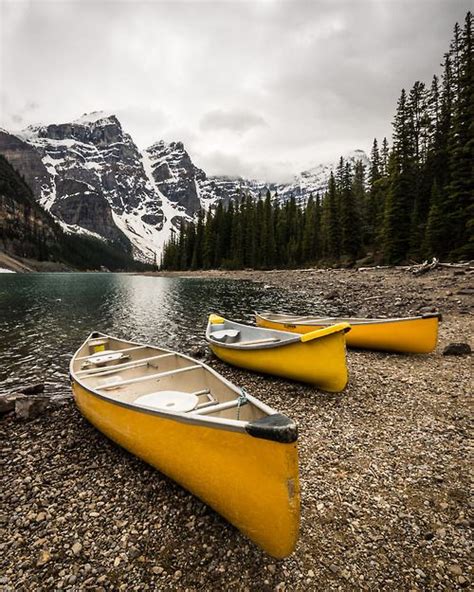 Canoes Moraine Lake Banff National Park Banff National Park National