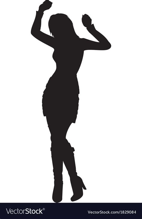 Dancing Girl Silhouette Royalty Free Vector Image