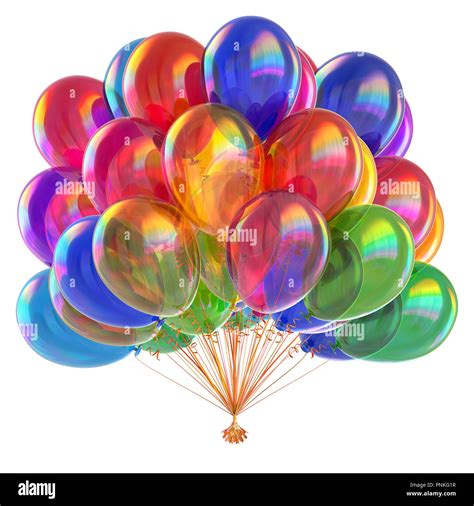 Colorful Party Balloons Shiny Multicolored Birthday Decoration Helium