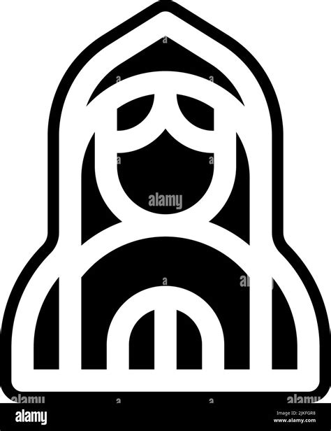 Virgen De Guadalupe Symbol Schwarze Vektorgrafik Stock Vektorgrafik Alamy