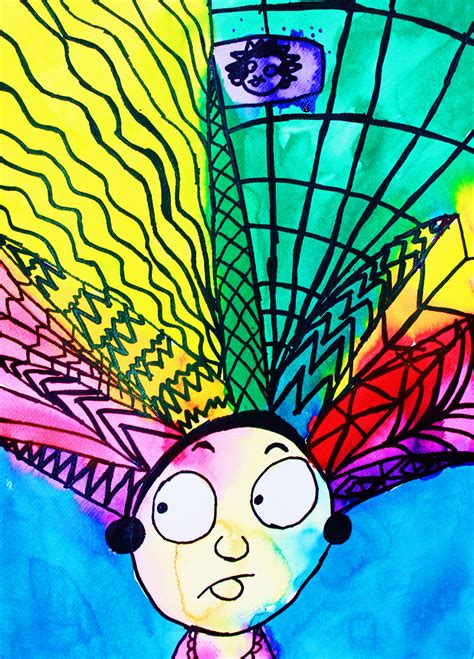 Especially for children , by drawing not only help children to have a rewarding activity that drawing helps children develop thinking , imagination development. "Bad Hair Day" drawing with ink & texta,Amy 7 years | Kids ...