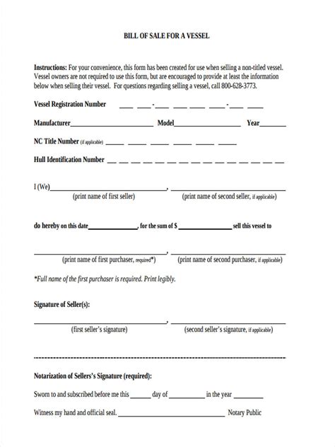 Free Boat Bill Of Sale Forms In Pdf Ms Word