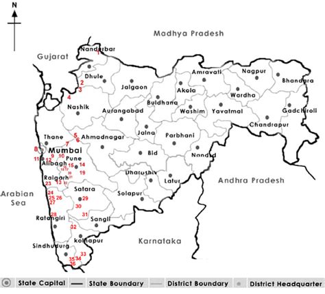 Map Of Maharashtra State With Collecting Localities Download Scientific Diagram