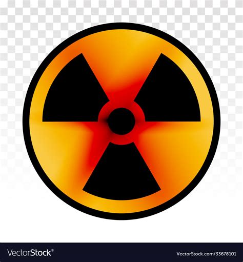 Yellow Radioactive Radiation Sign Or Symbol Vector Image