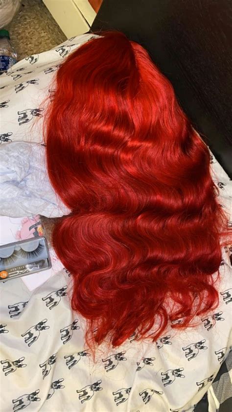 Sulmy Bright Red Colored Wavy Wigs 100 Human Hair