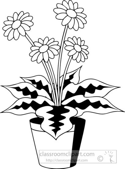 Plants And Flowers Clipart Black And White