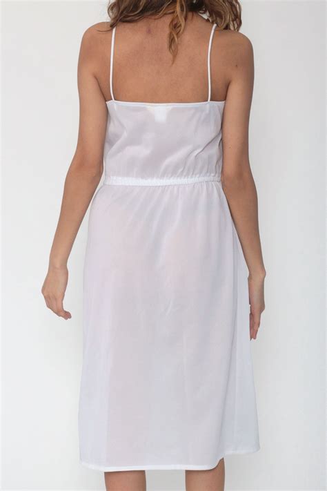 Sheer White Dress Floral Sundress Midi 70s Sun High Waist 80s Boho