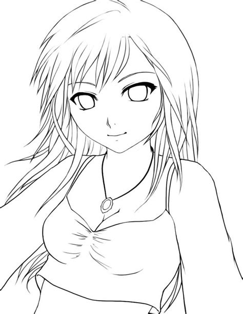 Kids Draw Of Japanese Girl In Anime Coloring Page Coloring Sky