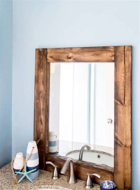 Round mirrors with gentle curved shapes can give the room a softer touch as well as adding space and light mirrors are not only a stylish decoration they are also a practical necessity in your everyday life. DIY Rustic Bathroom Mirror | Rustic bathroom mirrors ...