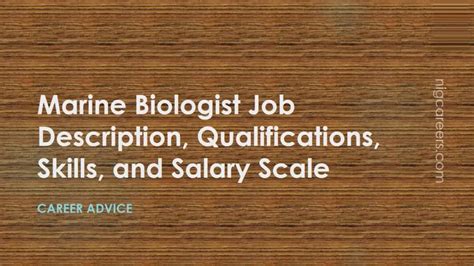 Marine Biologist Job Description Skills And Salary