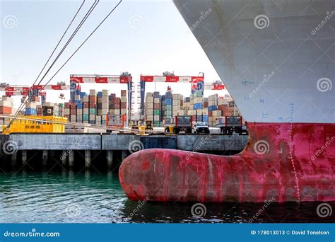 Hull And Containers Editorial Stock Photo Image Of Boat 178013013
