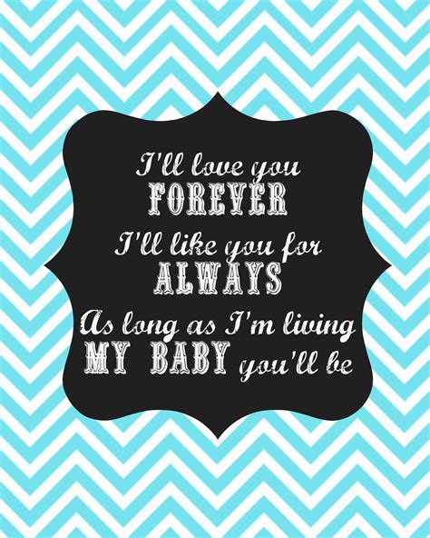 Free Nursery Printable Ill Love You Forever Belleview Cottage