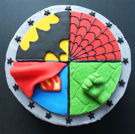 Superhero Cake Spider Man Superman Batman Hulk Superhero Birthday Cake Marvel Cake