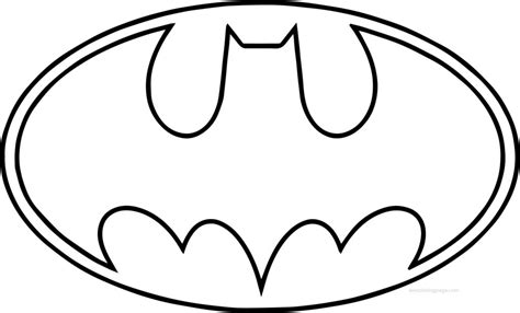 There are coloring pages of batman standing, in action, with the joker, running and various other patterns. Outline-Batman-Logo-Coloring-Page - Supportive Guru