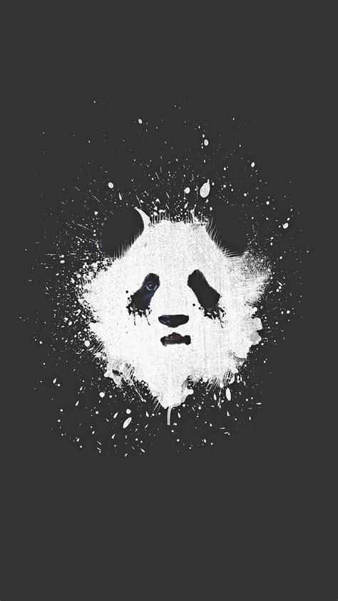Panda 2017 Black Paint White Hd Phone Wallpaper Peakpx