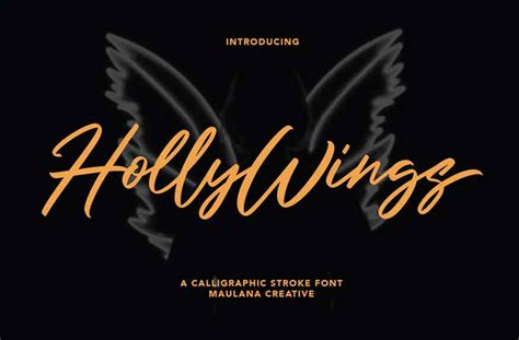 Holly Wings Calligraphic Font Dfonts