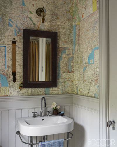 Map Wallpaper Cottage Bathroom Farrow And Ball