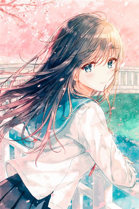 Cherry Blossom Girl Anime School Girl Girls Anime Chica Anime Manga