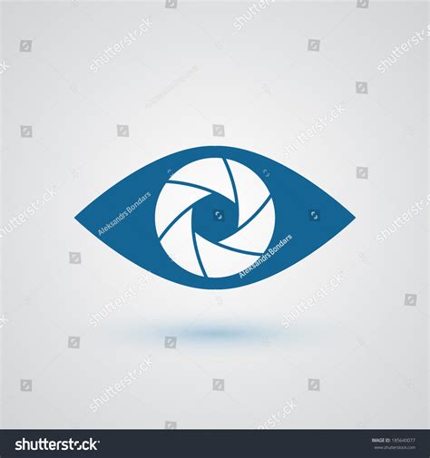Shutter Eye Conceptual Flat Abstract Icon Stock Vector 185640077