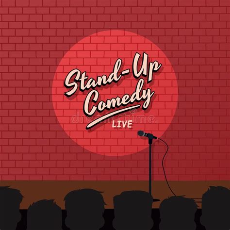 Red Brick Stand Up Comedy Cartoon Theme Illustration Stock Vector Illustration Of Adult