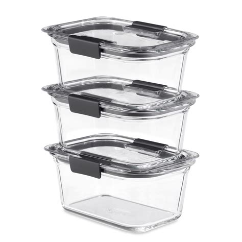 Rubbermaid Brilliance Glass Food Storage Containers 4 7 Cup Food Containers With Lids 3 Pack