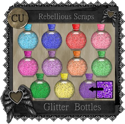 Rebellious Scraps Cu Glitter Bottles