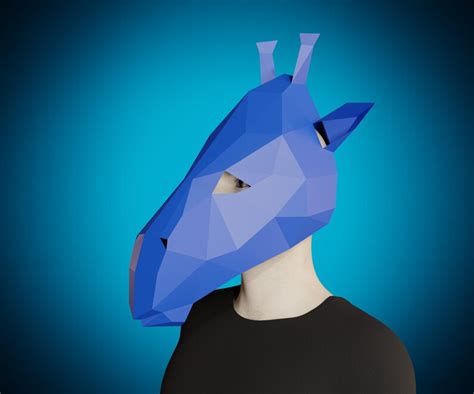 Giraffe Mask Papercraft Template Pdf Diy 3d Animal Mask Adult Etsy