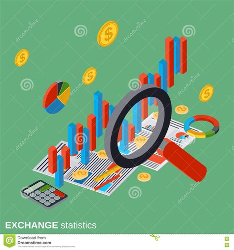 Exchange Statistics, Financial Analytics, Business Diagram Vector Illustration Stock Vector ...