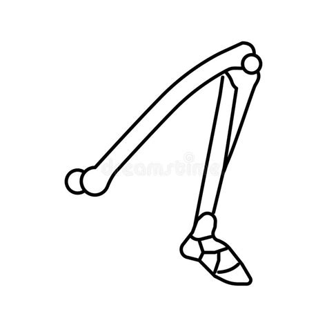 Leg Bone Line Icon Vector Illustration Stock Vector Illustration Of
