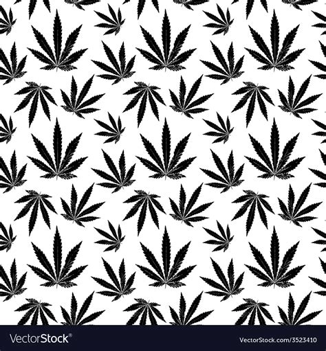 Seamless Pattern Of Cannabis Leaf Royalty Free Vector Image