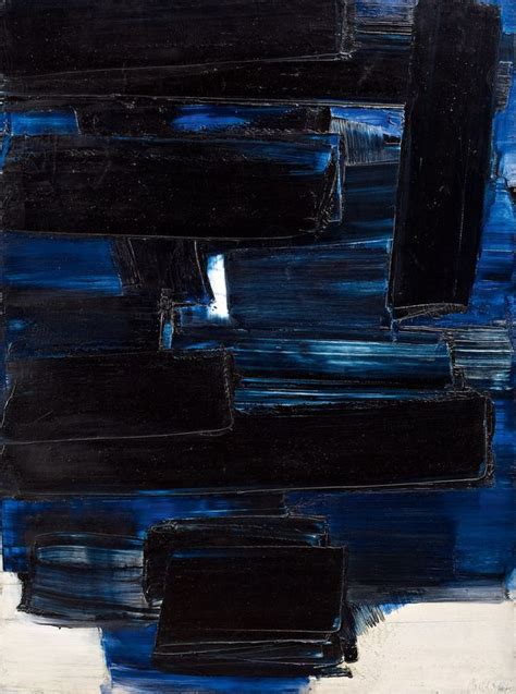 An Abstract Painting With Black And Blue Colors