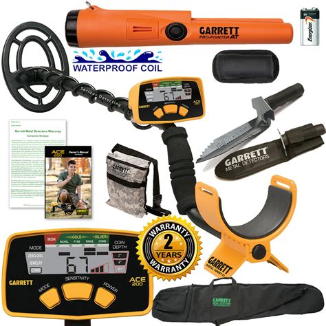 Garrett Ace 200 Metal Detector With Waterproof Coil Propointer At And