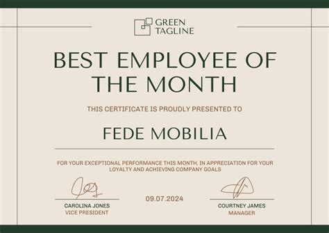 Design This Elegant Best Employee Of The Month Certificate Ready Made