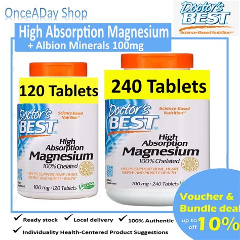 Ready Stock Doctors Best High Absorption Magnesium 100mg 240120