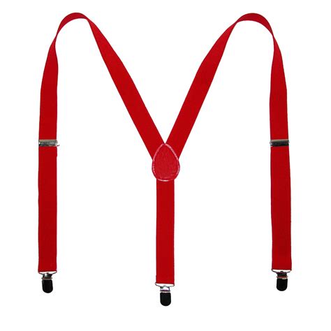 Ctm Elastic Solid Red Clip End Suspender Suspender Red Suspenders